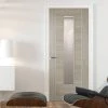 Laminate Vancouver Light Grey Internal Door - Clear Glass - Prefinished