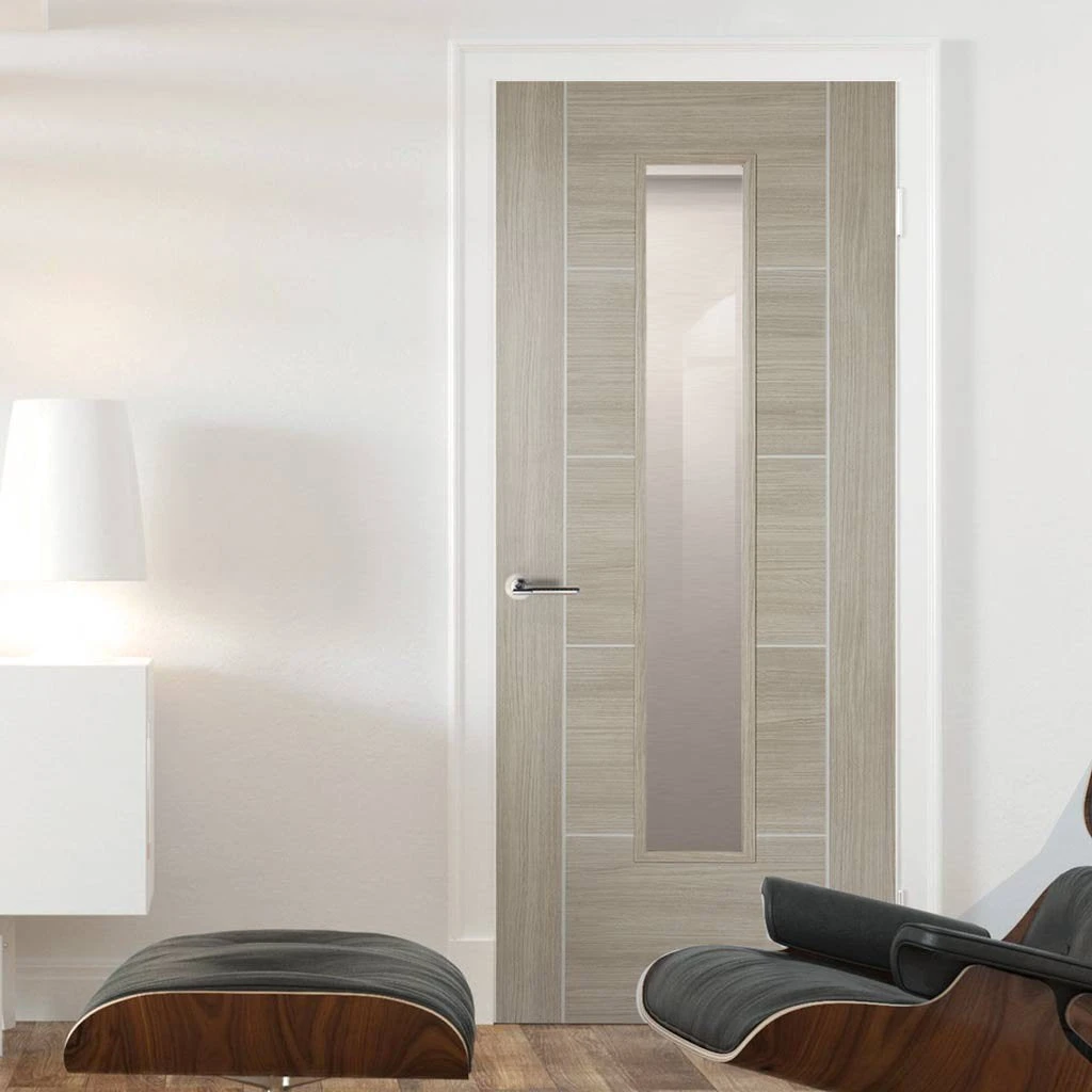 Laminate Vancouver Light Grey Internal Door - Clear Glass - Prefinished 1 Laminate Vancouver Light Grey Internal Door - Clear Glass - Prefinished