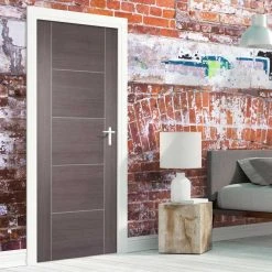 Laminate Vancouver Medium Grey Internal Door - Prefinished