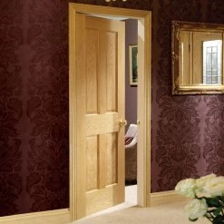 Internal Door And Frame Kit - Regency 4 Panel Oak Internal Door - Prefinished