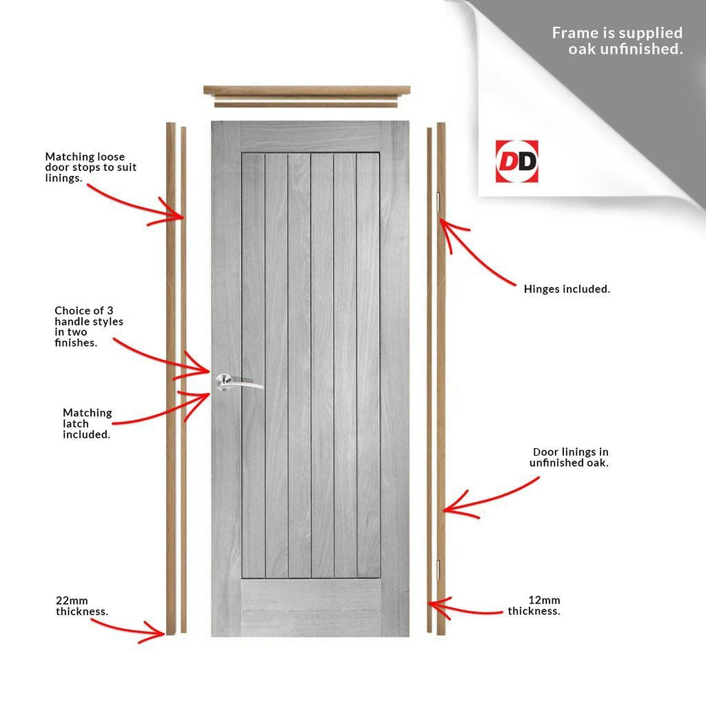 Internal Door And Frame Kit - Contemporary 4 Panel Oak Internal Door 4 Internal Door And Frame Kit - Contemporary 4 Panel Oak Internal Door - Image 4