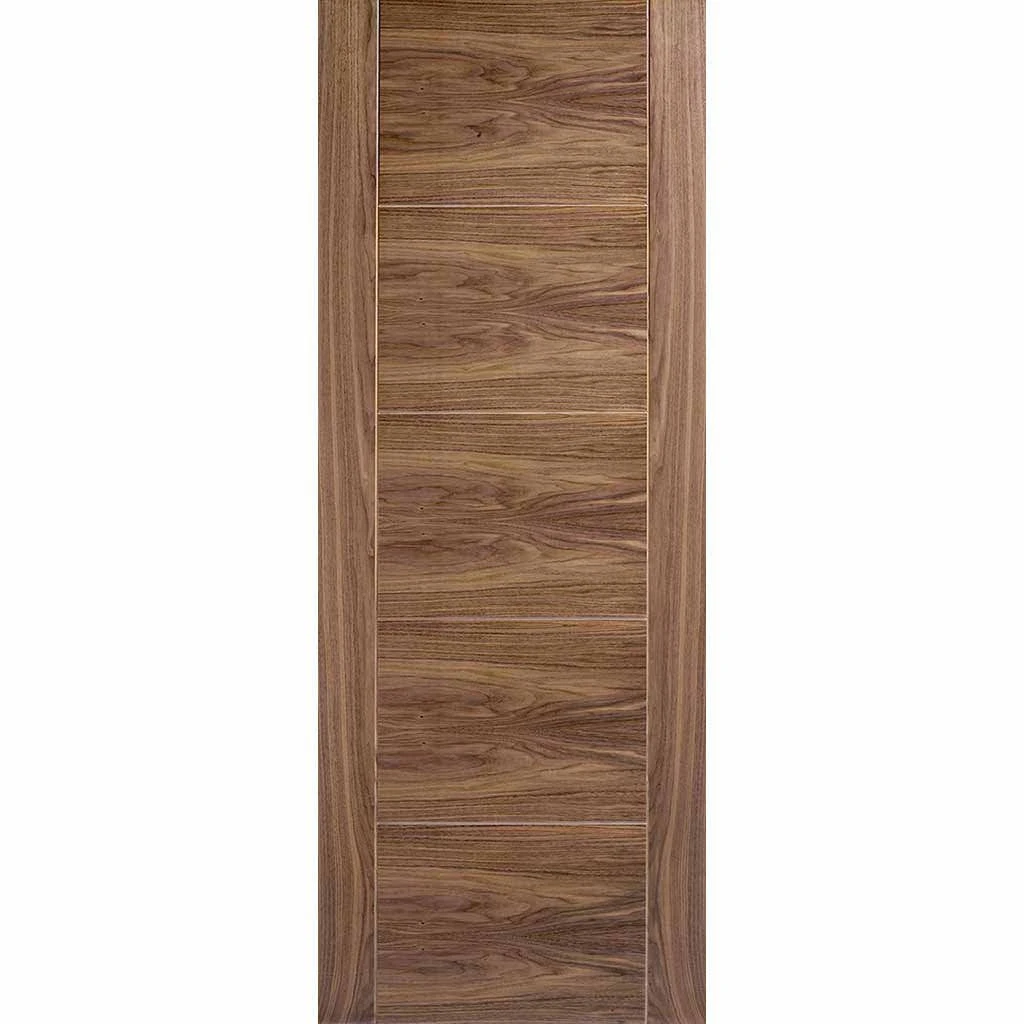 Pass-Easi Two Sliding Doors And Frame Kit - Vancouver 5 Panel Flush Walnut Door - Prefinished 2 Pass-Easi Two Sliding Doors And Frame Kit - Vancouver 5 Panel Flush Walnut Door - Prefinished - Image 2