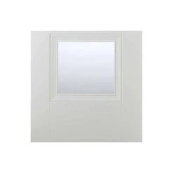 Pass-Easi Two Sliding Doors And Frame Kit - Amsterdam 3 Panel Door - Clear Glass - White Primed -LPD Door white amsterdam glazed 3l bot