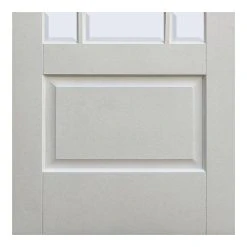 Downham Internal Door Pair - Bevelled Clear Glass - White Primed -LPD Door white door downham clear bevelled glass bot1
