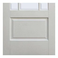 Two Folding Doors & Frame Kit - Downham 2+0 - Bevelled Clear Glass - White Primed -LPD Door white door downham clear bevelled glass bot3