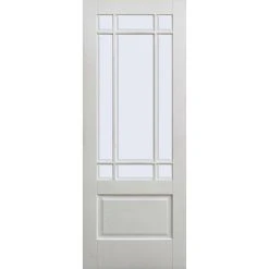 Two Folding Doors & Frame Kit - Downham 2+0 - Bevelled Clear Glass - White Primed -LPD Door white door downham clear bevelled glass main3