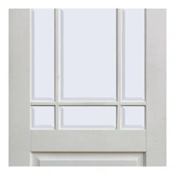 Downham Internal Door Pair - Bevelled Clear Glass - White Primed -LPD Door white door downham clear bevelled glass mid1
