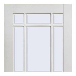 Two Folding Doors & Frame Kit - Downham 2+0 - Bevelled Clear Glass - White Primed -LPD Door white door downham clear bevelled glass top3