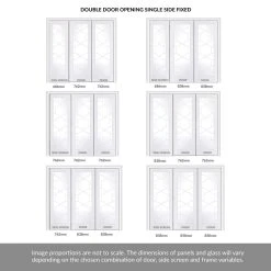 ThruEasi Room Divider - Orly Clear Glass White Primed Double Doors With Single Side -LPD Door white glazed doors orly modern design driectdoros