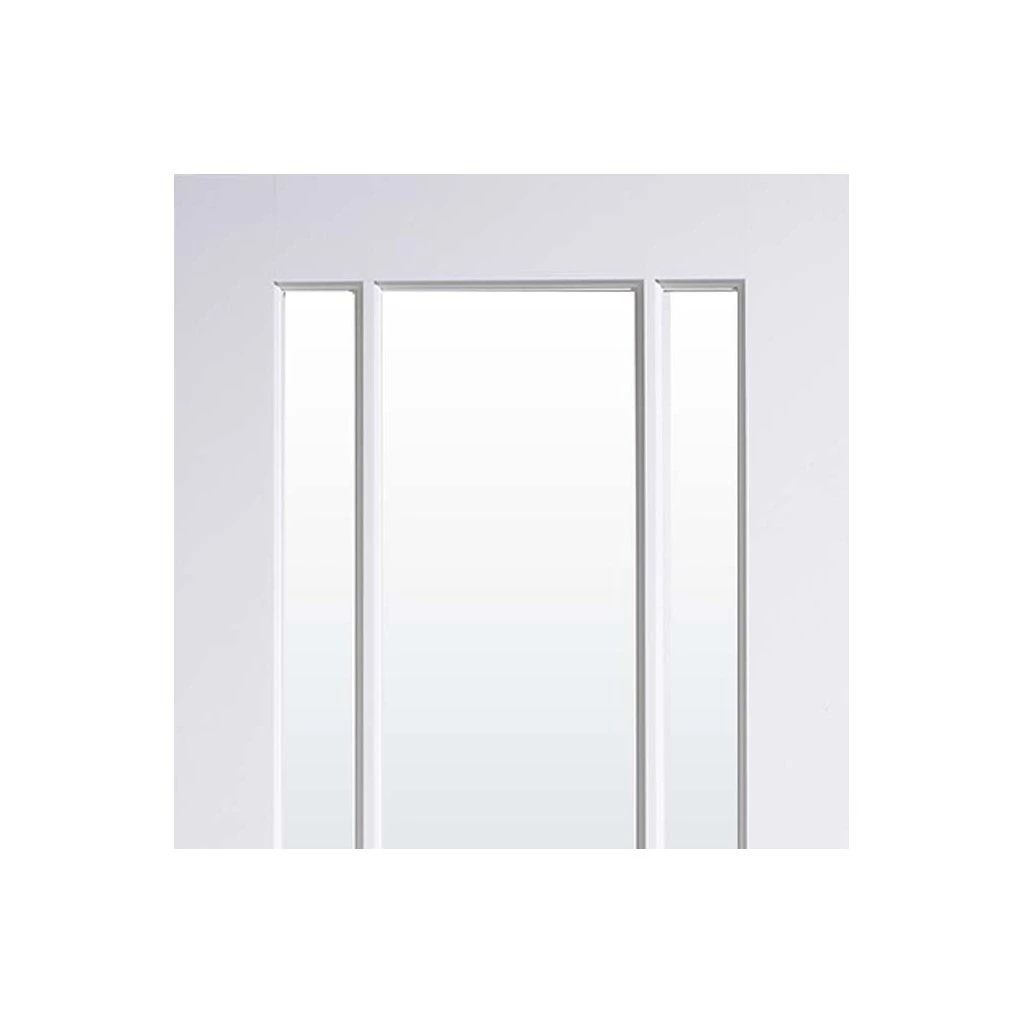 Lincoln 3 Pane Internal Door Pair - Clear Glass - White Primed 3 Lincoln 3 Pane Internal Door Pair - Clear Glass - White Primed - Image 3