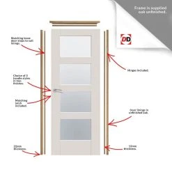 Internal Door And Frame Kit - Sierra Blanco Internal Door - Frosted Glass - White Painted -LPD Door white lpd door frame directdoors doorset3 18fad5d0 149e 4696 beb0 525c95845b5b