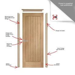 Internal Door And Frame Kit - Utah Oak 3 Panel Internal Door - Frosted Glass -LPD Door xl oak withoust decoration63 e97f9795 8fa2 4389 bf28 f9fcedc6355b
